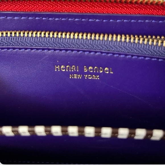 Henri Bendel red quilted wallet with a gold-tone logo. - Picture 8 of 16